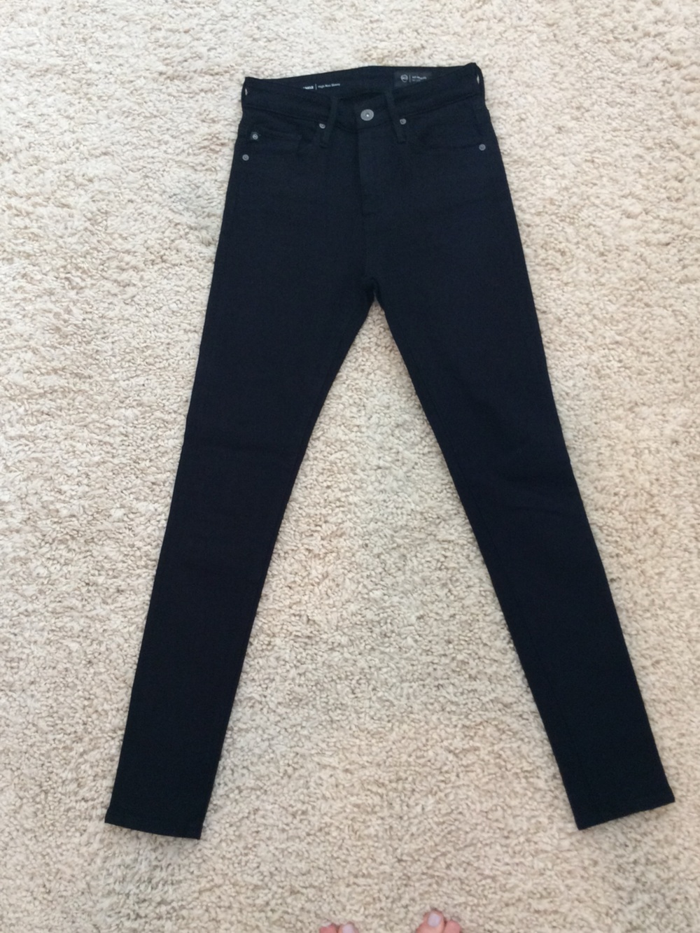 AG Adriano Goldschmied Farrah High Rise Skinny Ankle Black Size 23